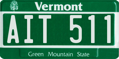 VT license plate AIT511