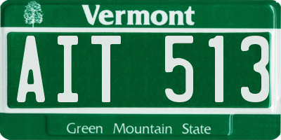 VT license plate AIT513