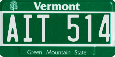 VT license plate AIT514