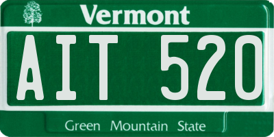 VT license plate AIT520