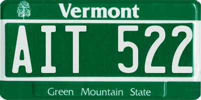 VT license plate AIT522