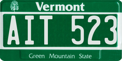 VT license plate AIT523