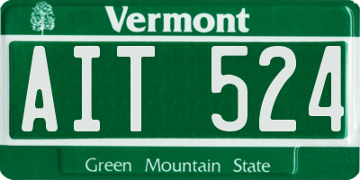 VT license plate AIT524