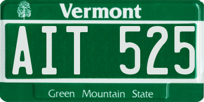 VT license plate AIT525