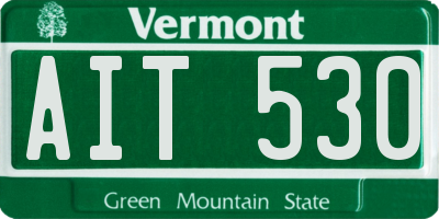 VT license plate AIT530