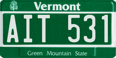 VT license plate AIT531