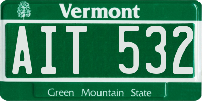 VT license plate AIT532