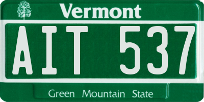 VT license plate AIT537