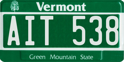 VT license plate AIT538