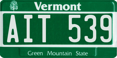 VT license plate AIT539