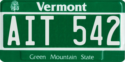 VT license plate AIT542