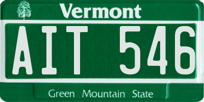 VT license plate AIT546