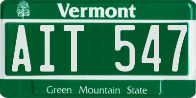 VT license plate AIT547