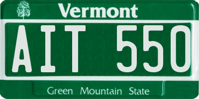 VT license plate AIT550