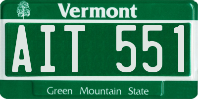 VT license plate AIT551