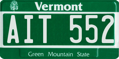 VT license plate AIT552