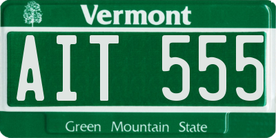 VT license plate AIT555