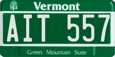 VT license plate AIT557