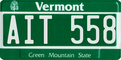 VT license plate AIT558