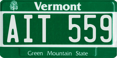 VT license plate AIT559