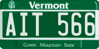 VT license plate AIT566
