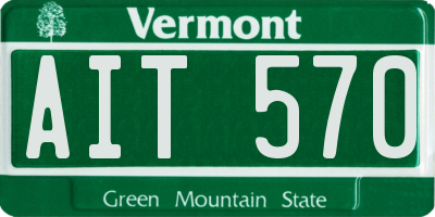 VT license plate AIT570