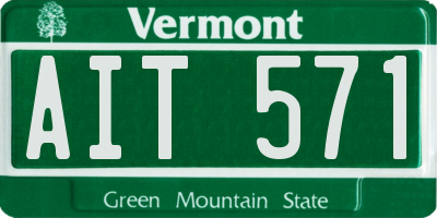 VT license plate AIT571