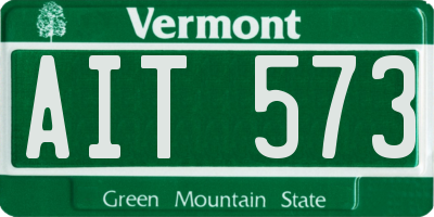 VT license plate AIT573
