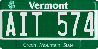 VT license plate AIT574