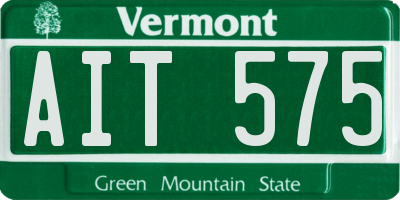 VT license plate AIT575