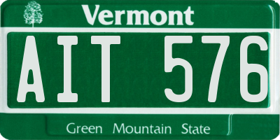 VT license plate AIT576