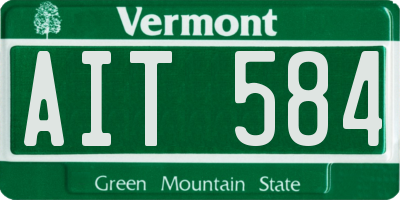 VT license plate AIT584