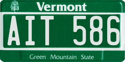 VT license plate AIT586