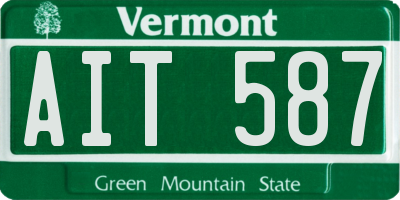 VT license plate AIT587
