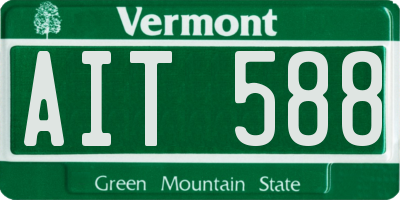 VT license plate AIT588