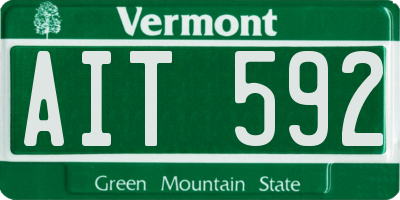 VT license plate AIT592