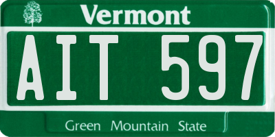 VT license plate AIT597