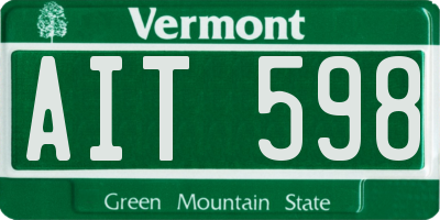 VT license plate AIT598