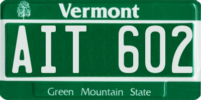 VT license plate AIT602