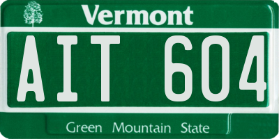 VT license plate AIT604