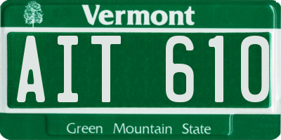 VT license plate AIT610