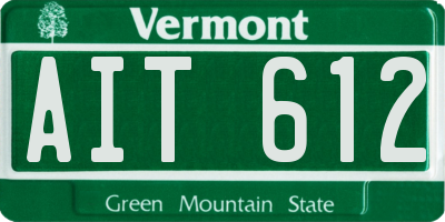 VT license plate AIT612