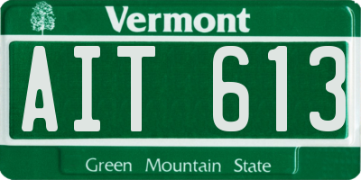 VT license plate AIT613