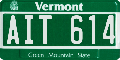 VT license plate AIT614