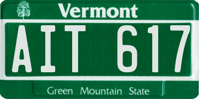 VT license plate AIT617