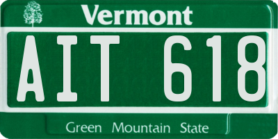 VT license plate AIT618