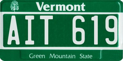 VT license plate AIT619