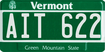 VT license plate AIT622