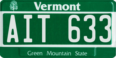 VT license plate AIT633