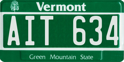 VT license plate AIT634